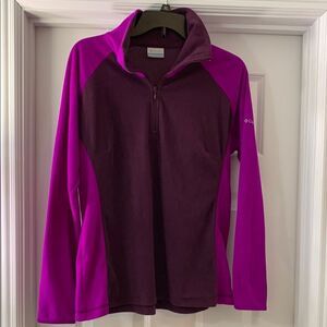 Columbia Fleece Pullover in Purple and Pink
